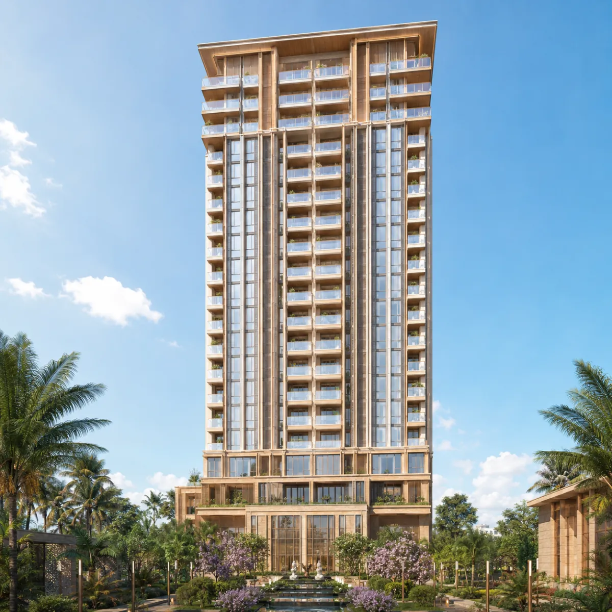 Prestige Springwood tower facade close-up