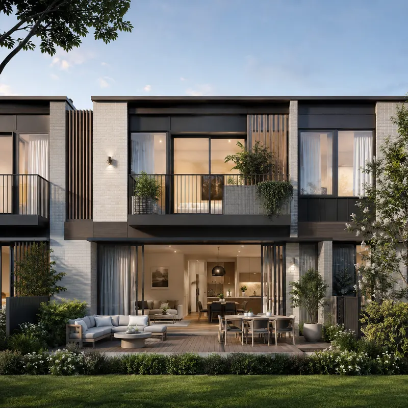 Prestige Springwood premium townhouse facade detail